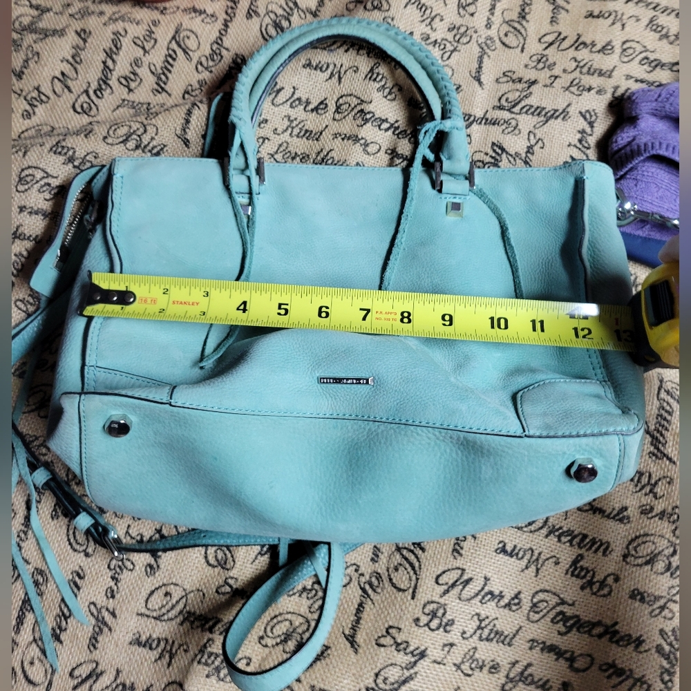 Rebecca Minkoff Suede leather mint /seafoam green gently used beautiful - Picture 15 of 16